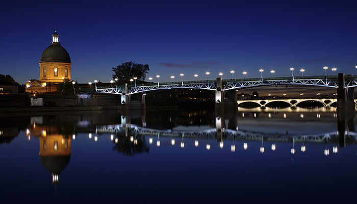 Garonne in Toulouse bei Nacht