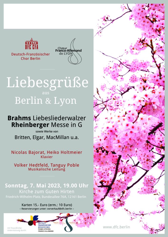Konzertankündigung DFC Berlin Liebesgrüße aus Berlin udn Lyon